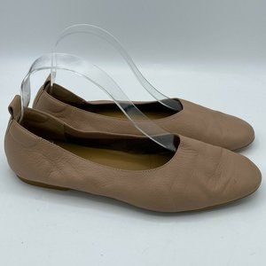 Everlane Womens Blush Brown Leather Slip On Almond Toe Ballet Flat Size US 8 EUC